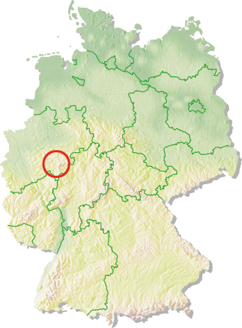 Deutschland Karte, Sauerland markiert